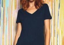 Tee-shirt femme col V en coton bio